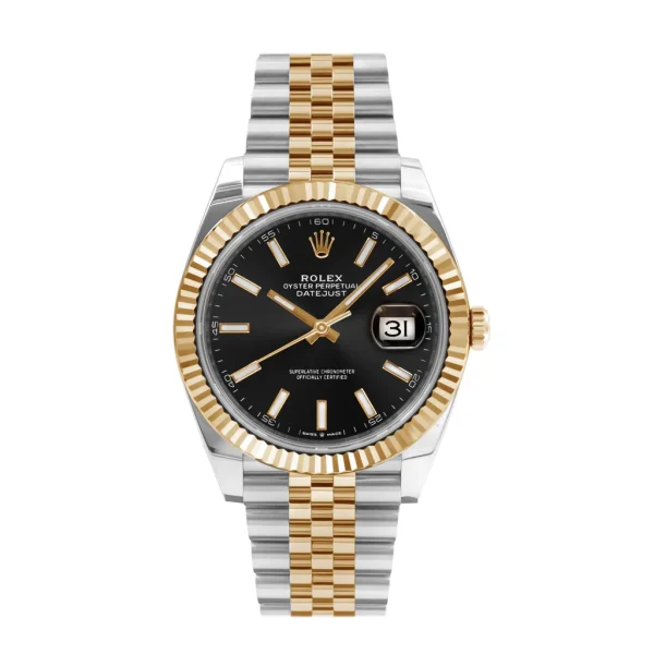 Rolex Datejust II Two Tone Black Stick Dial Jubilee 41mm