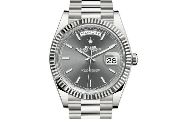 DAY-DATE 40 mm stainless steel grey dial